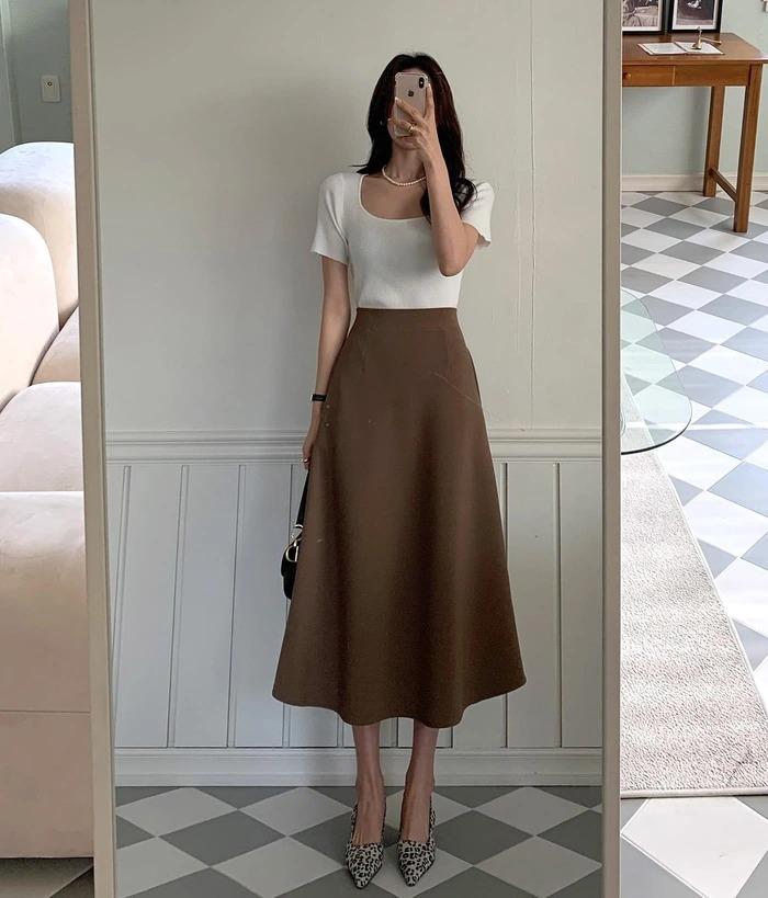 10 cách diện chân váy màu trung tính giúp nàng mặc đẹp mọi lúc mọi nơi-5