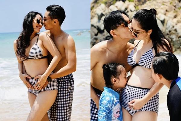 Khánh Thi bế bầu 4 tháng xuất hiện, giữ thói quen ăn mặc lùm xùm-15