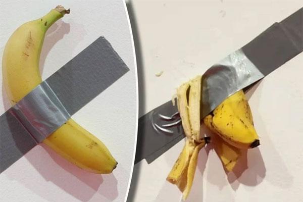 Thấy đói, chàng trai ăn trái chuối nghệ thuật giá 120.000 USD-1