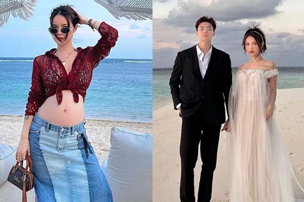 Cặp đôi lệch 9 tuổi Lucie Nguyễn - Tuấn Dương chào đón con gái đầu lòng-11