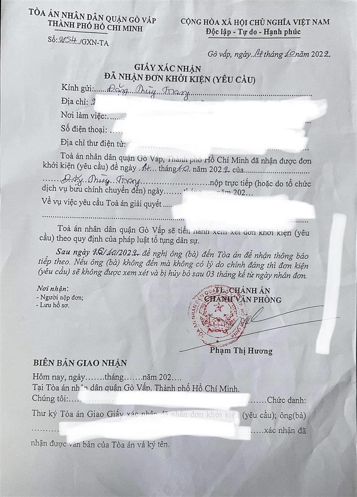 Lý do Thùy Trang vắng mặt phiên tòa kiện đòi Thùy Tiên 2,4 tỷ đồng-1