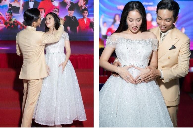 Khánh Thi bế bầu 4 tháng xuất hiện, giữ thói quen ăn mặc lùm xùm-4