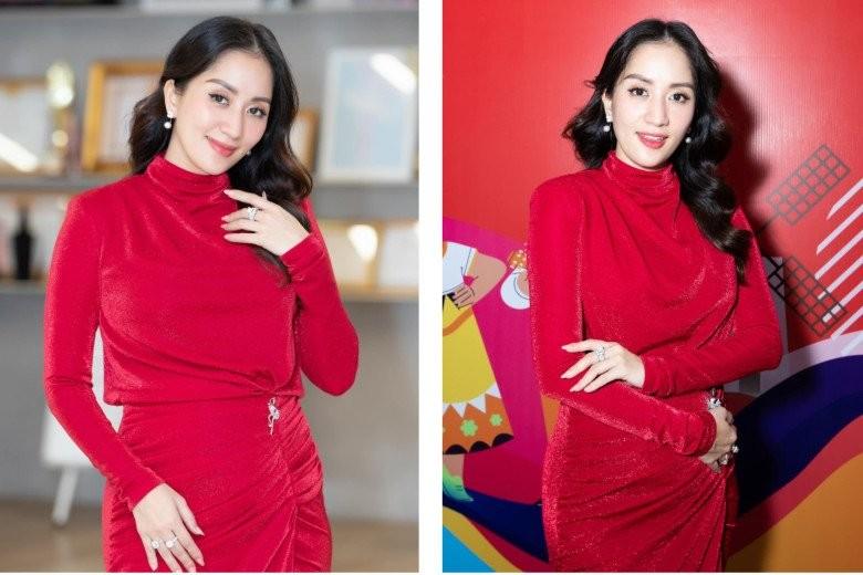 Khánh Thi bế bầu 4 tháng xuất hiện, giữ thói quen ăn mặc lùm xùm-13