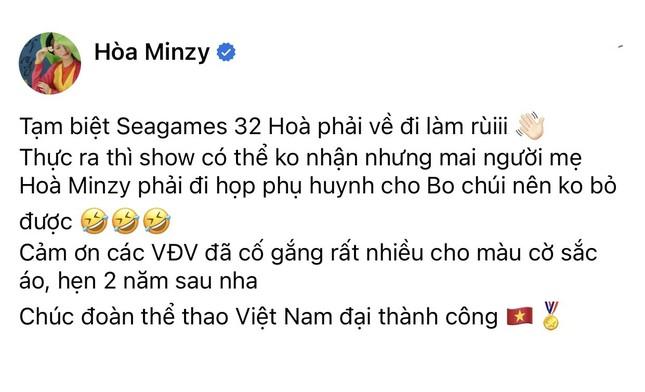 Hòa Minzy không thể ở lại cổ vũ SEA Games 32 vì người đặc biệt-2
