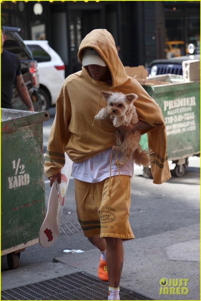 Vợ chồng Justin Bieber ẵm thú cưng đi dạo phố sau khi bị tấn công-3