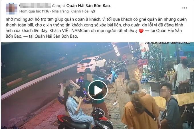 8 nam, nữ thanh niên ăn hải sản ở Nha Trang rồi quên trả tiền-1
