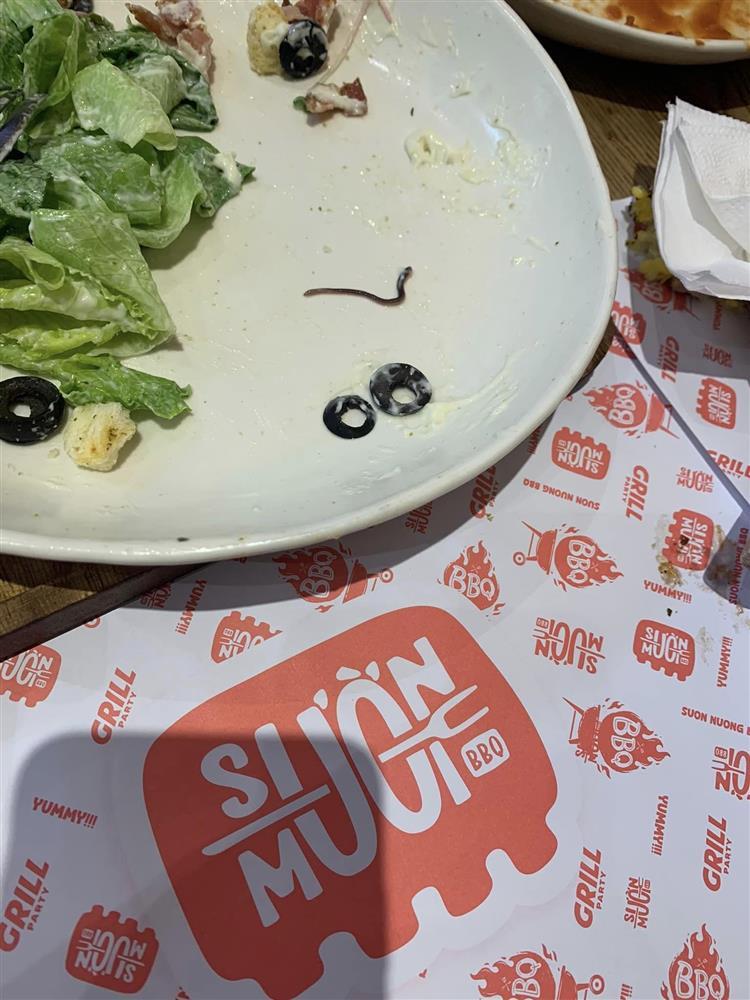 Salad có sinh vật lạ ngoe nguẩy, nhà hàng sườn nổi tiếng Hà Nội nói gì?-1