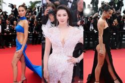Á hậu diện váy cắt xẻ lộ vòng ba ở thảm đỏ Cannes