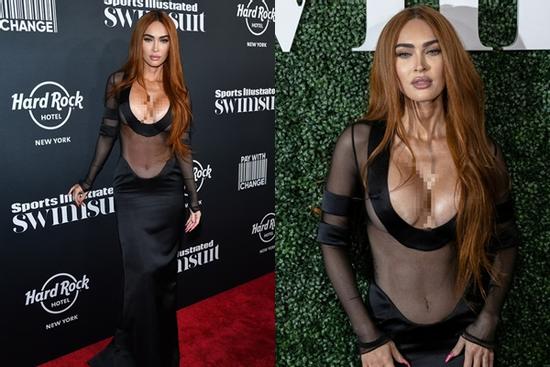 Megan Fox lại gây sốt với đầm xuyên thấu