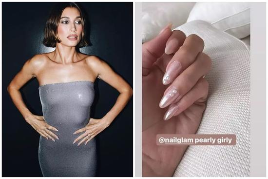 Hailey Bieber gây sốt với trend nail mới hợp với mùa hè nắng nóng