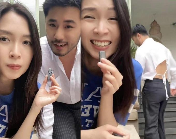 Mặc áo hở lưng và buộc dây điệu đà, con rể Xuân Hinh lại gây tranh cãi-1