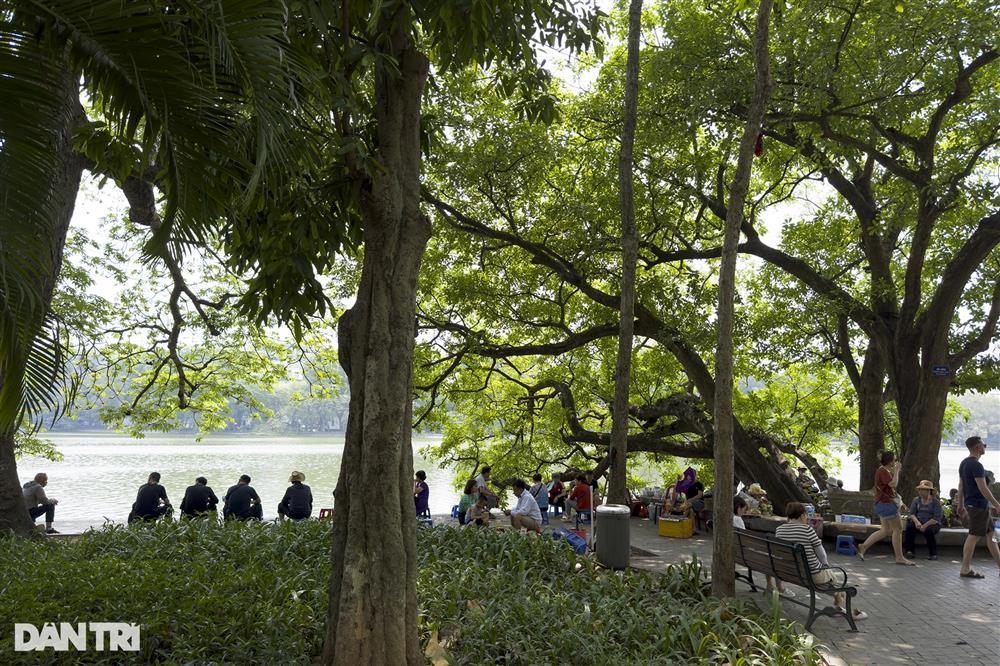Nắng nóng khiến phố đi bộ hồ Gươm chỉ có khách tây, vắng bóng người Việt-7