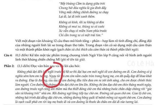 Lan truyền đề thi văn 'nhạy cảm', trường Lương Thế Vinh phản pháo