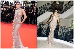 Diễn viên 34 tuổi gây tranh cãi vì chiếc váy 'mặc như không' ở Cannes