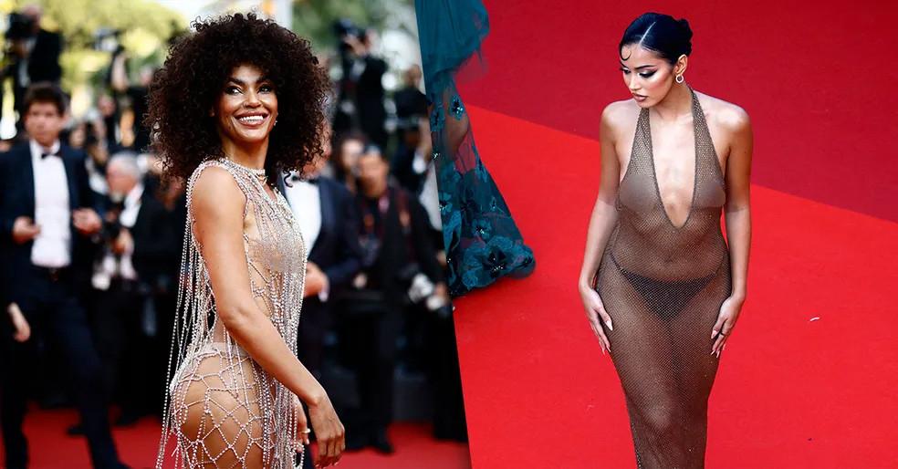 Hai người đẹp bị chỉ trích dữ dội vì mặc quá lố ở thảm đỏ Cannes-1