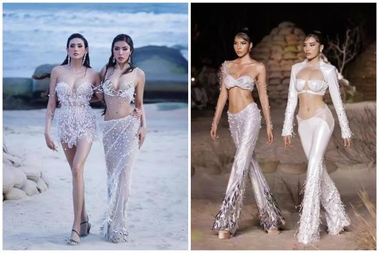 Võ Hoàng Yến và Minh Tú catwalk trên đá rêu