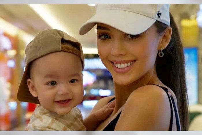 Dianka bế con trai lần đầu lộ rõ mặt-1