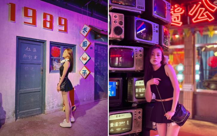 Phương Oanh tuổi U40 vẫn mặc bốc lửa đi chơi đêm ở Trung Quốc-1