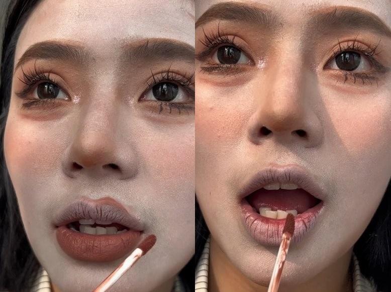 Học tỷ tỷ Cbiz đánh khối mặt thanh thoát, cô gái nhận giao diện lem luốc như tranh sơn dầu-5