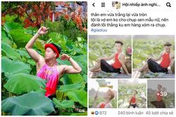 Đàn ông mặc yếm chụp ảnh với hoa sen - trò lố 'phản cảm gây chú ý'