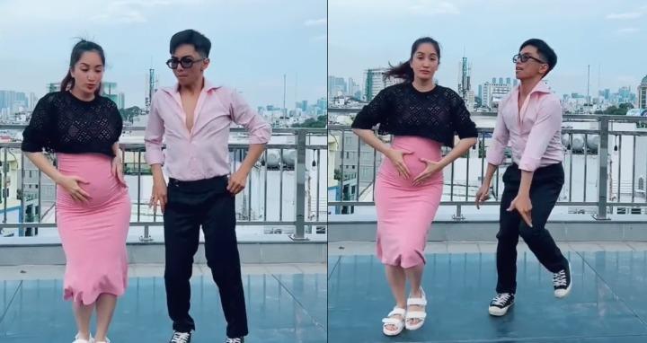 Khánh Thi say sưa bế bụng bầu nhảy cùng chồng trẻ, khán giả lại thót tim-1