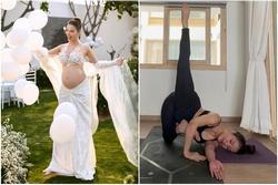 Phương Trinh Jolie: Bầu 8 tháng vẫn tập yoga, khoe dáng gợi cảm