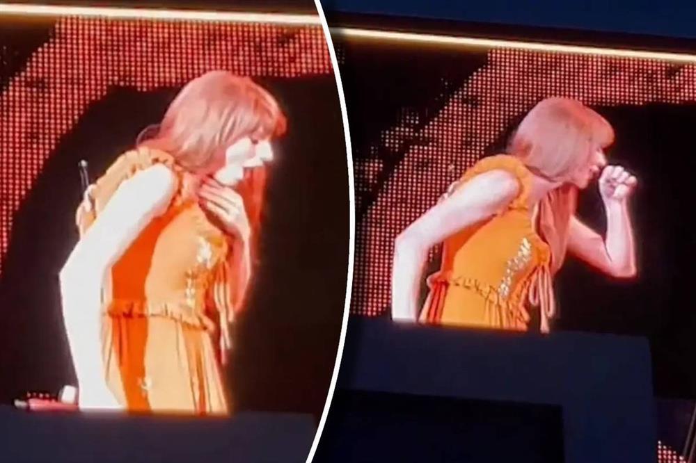 Pha xử lý hoàn hảo của Taylor Swift khi đang biểu diễn thì nuốt phải... bọ-1