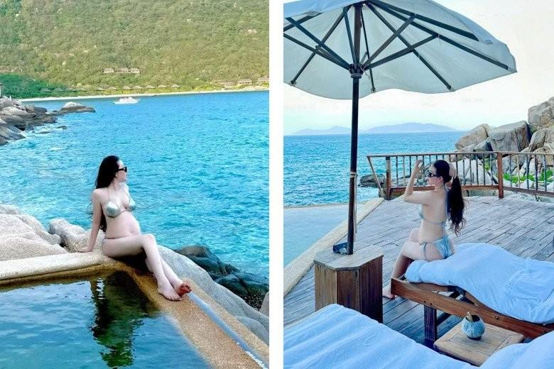 Cô dâu 200 cây vàng mang thai lần 3, bụng vượt mặt vẫn mặc bikini bé xíu-5