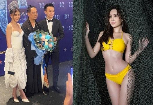 Lê Âu Ngân Anh được chồng cúi người chỉnh váy giúp giữa nghi vấn mang thai-6