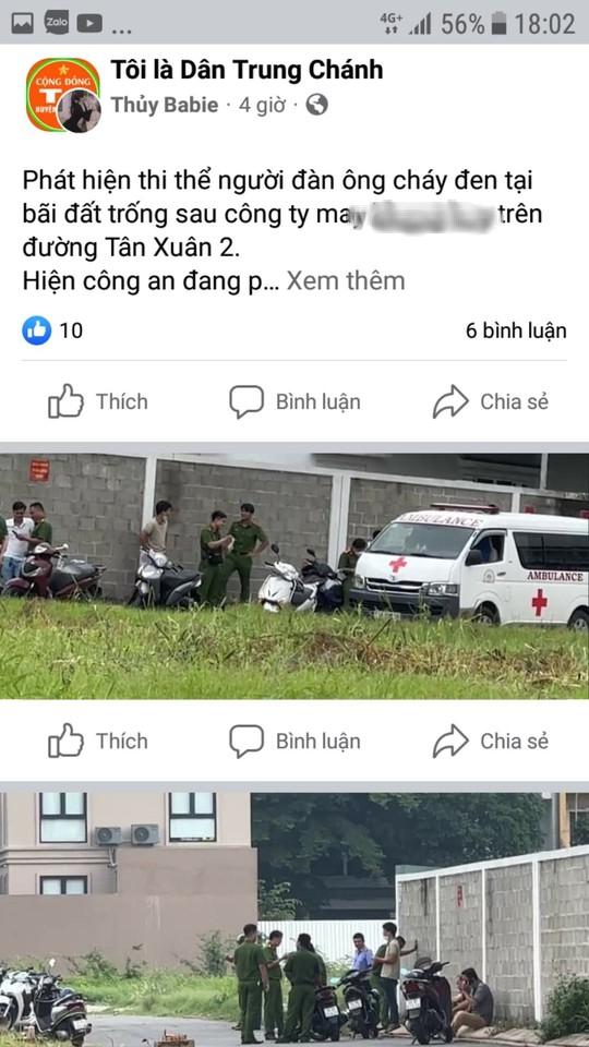 Sự thật thông tin xác người cháy đen ở Hóc Môn, TP HCM-1
