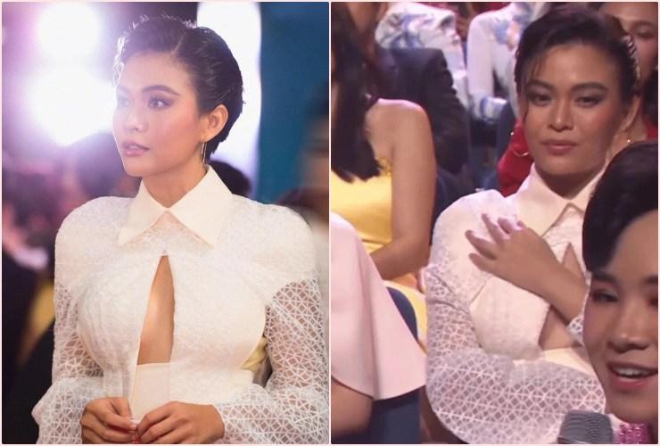 Linh Ka vừa hát vừa khúm núm che chắn tránh lộ hàng vì mặc gợi cảm-8