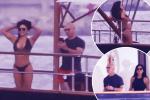 Tỷ phú Jeff Bezos kiên nhẫn chụp hình cho hôn thê trên du thuyền