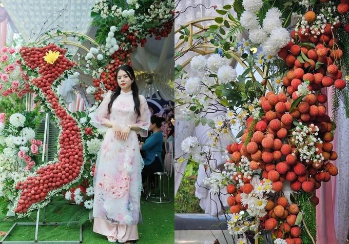 Cô dâu Bắc Giang dùng 100kg vải thiều trang trí cổng đám cưới-2