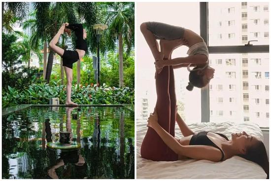 'Mẹ một con' Trà Ngọc Hằng khoe 3 vòng nóng bỏng với tư thế yoga khó