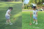 Mới 3 tuổi, con gái Đàm Thu Trang - Cường Đô La đã được ra sân golf