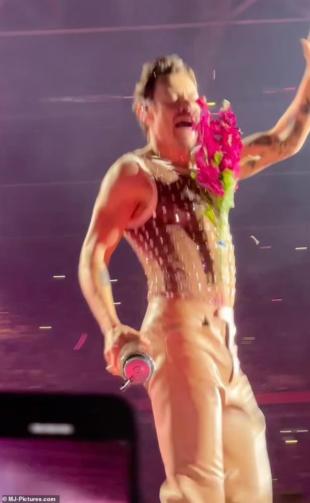 Ca sĩ nhận bó hoa vào mặt ngay trên sân khấu-4