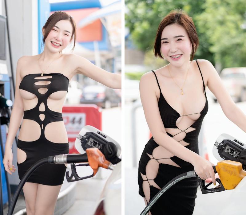 Thót tim 3 cô gái bổ sầu riêng ở chợ mặc như đi biển, khoe đồ bơi tí hon-2