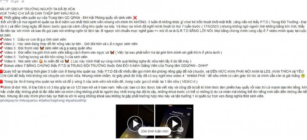 Xôn xao việc sinh viên tố nhiều lần bị thầy giáo gạ tình: Đại học Hải Phòng nói gì?-1