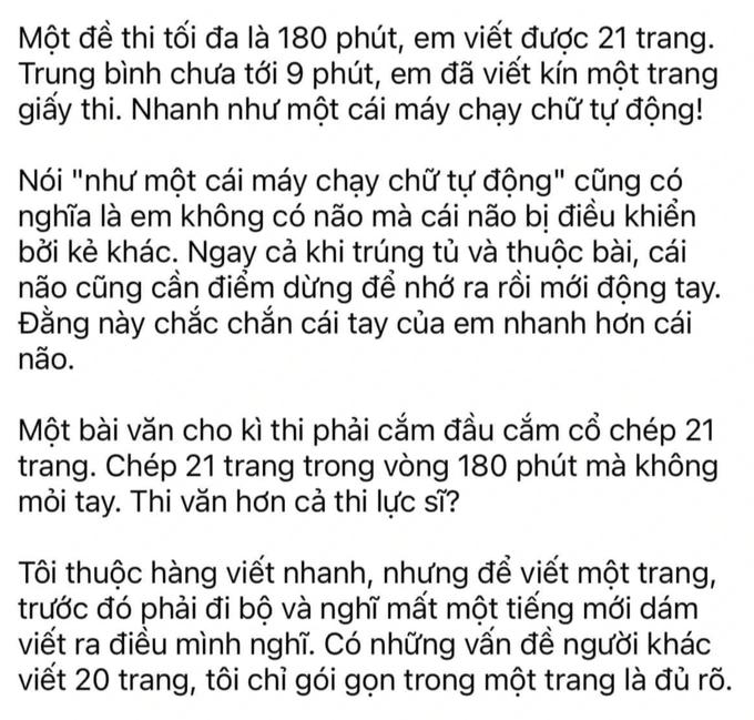 Thủ khoa chuyên văn lớp 10 làm bài thi 21 trang bị xỉa xói không não-1