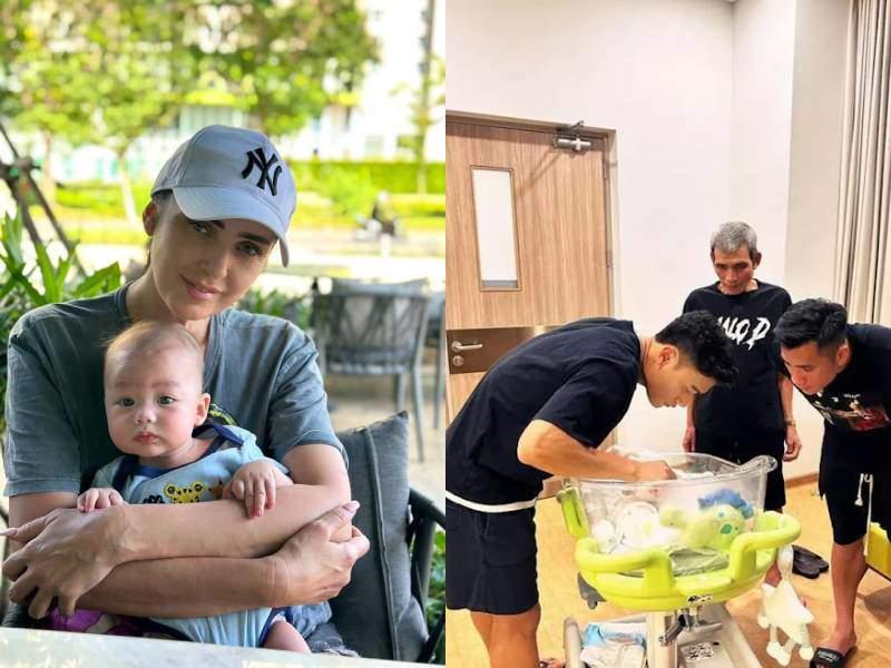 Quý tử lai Tây nhà Bùi Tiến Dũng chưa 1 tuổi sinh nhật 7 lần, mắt màu lạ giống bố hơn mẹ-11
