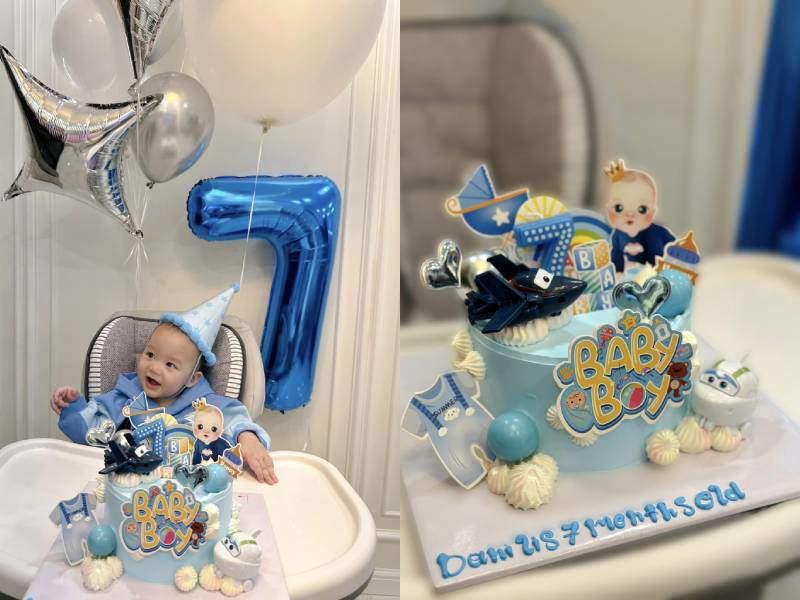 Quý tử lai Tây nhà Bùi Tiến Dũng chưa 1 tuổi sinh nhật 7 lần, mắt màu lạ giống bố hơn mẹ-3