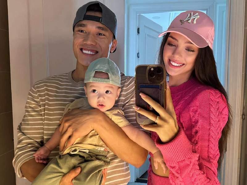 Quý tử lai Tây nhà Bùi Tiến Dũng chưa 1 tuổi sinh nhật 7 lần, mắt màu lạ giống bố hơn mẹ-9