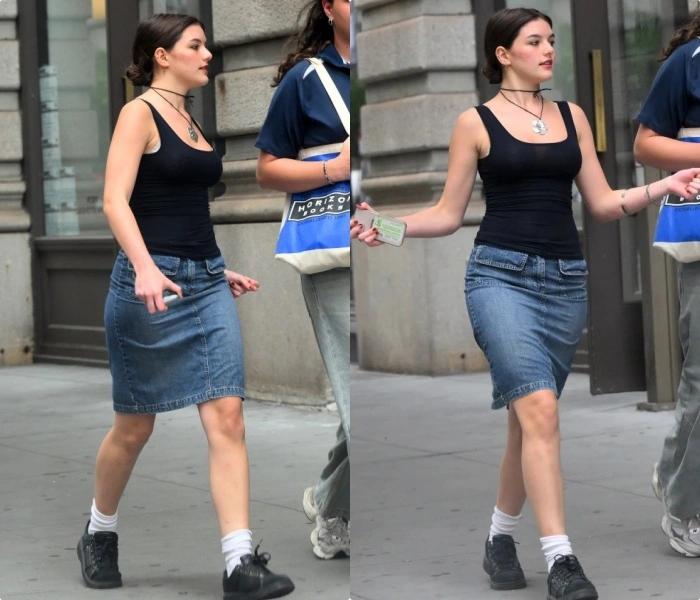 Suri Cruise lớn phổng phao, trang điểm đậm ở tuổi 17-1