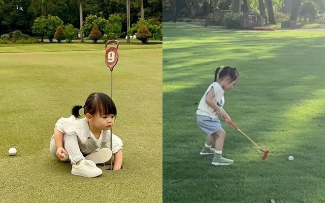 Đàm Thu Trang thích thú với khoảnh khắc con gái bắt chước Cường Đô La tập tạ-2