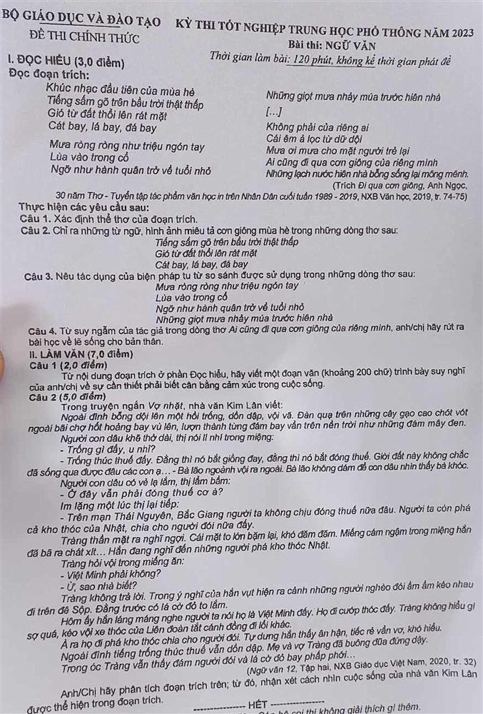 Xôn xao đề thi thử ở Nghệ An trùng với đề tốt nghiệp THPT 2023-1