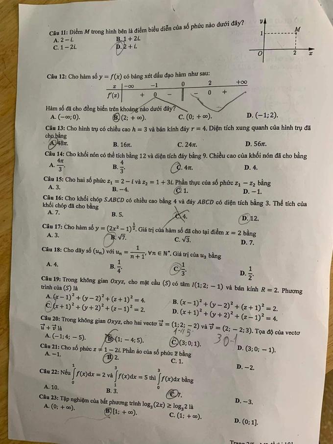 Đề thi và gợi ý đáp án môn toán thi tốt nghiệp THPT 2023-2