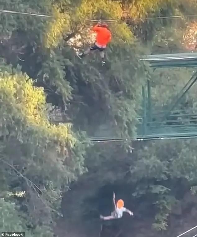 Chơi trò đu dây mạo hiểm, cậu bé bị rơi giữa chừng từ độ cao 12m-1