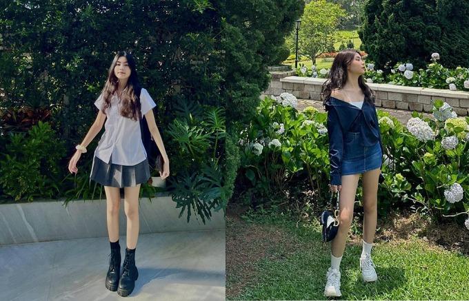 Hai con gái MC Quyền Linh thích diện váy ngắn tôn chân thon dài-6