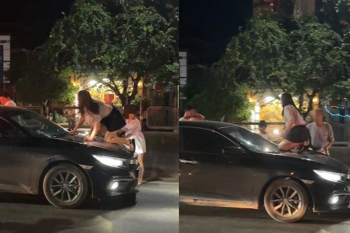 Cùng con dâu đi đánh ghen, bố chồng bị ủn lên nắp capo-1