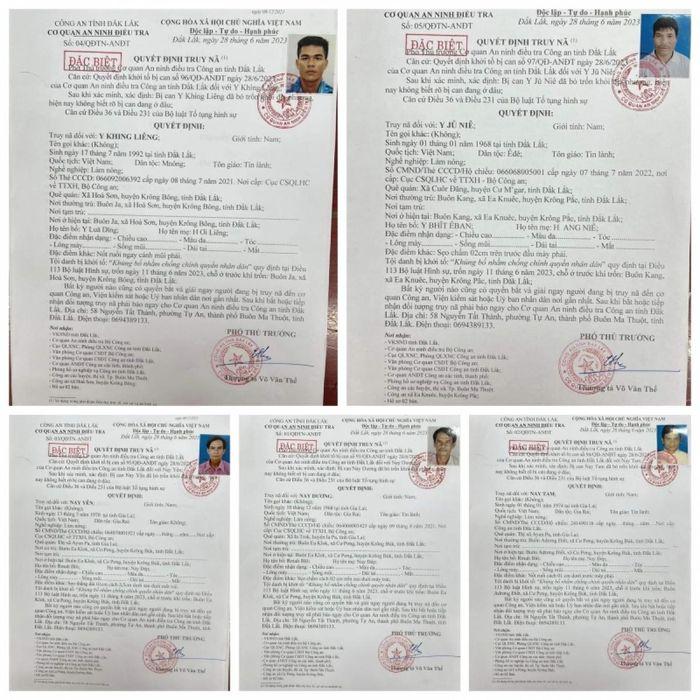 Truy nã đặc biệt 5 đối tượng liên quan đến vụ khủng bố tại huyện Cư Kuin-1